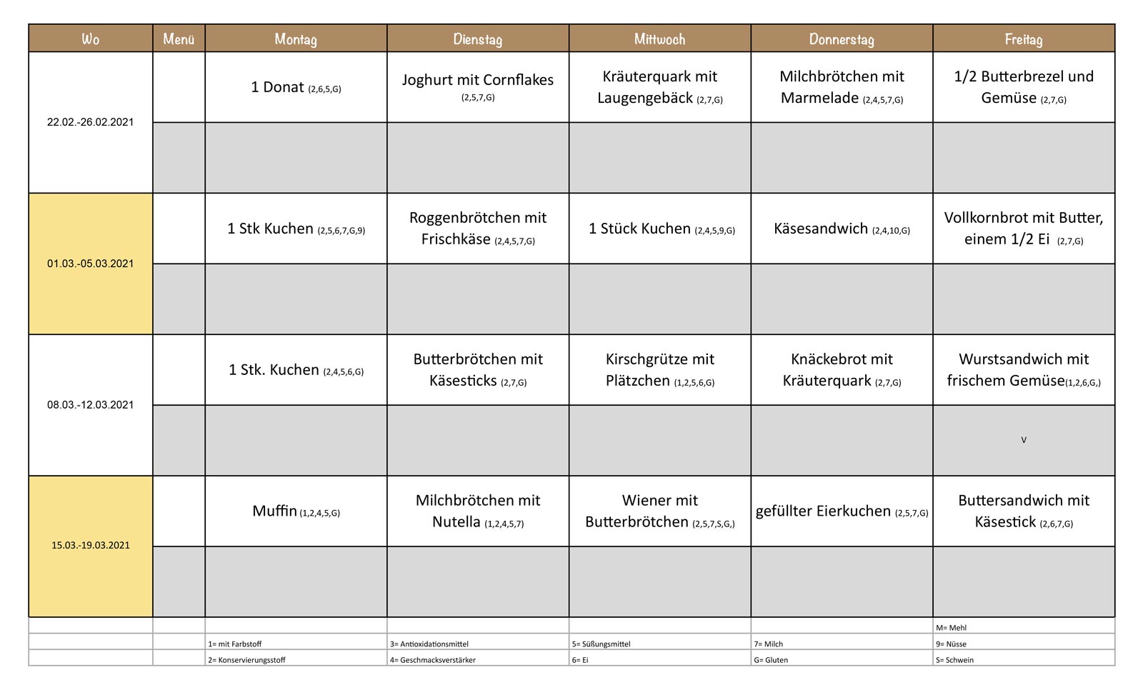 Vesperplan März